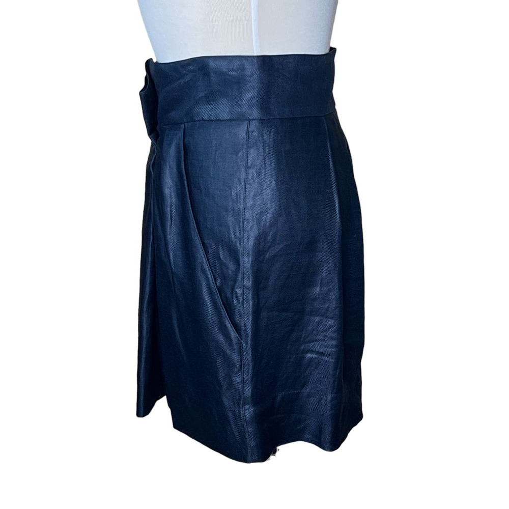 Robert Rodriguez Women’s Navy Mini Skirt with Unique Front Pleat Apx Size 6 - Picture 9 of 13